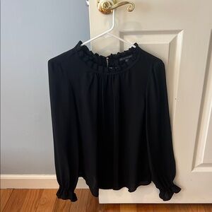 Banana Republic Black Ruffle Blouse